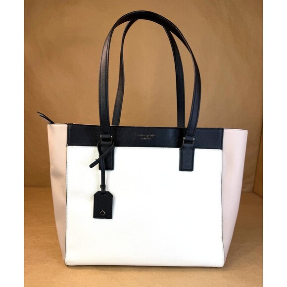 kate spade Handbags - Kate Spade Cameron Large Colorblock Laptop Tote – Black/White/Beige